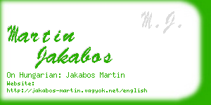 martin jakabos business card